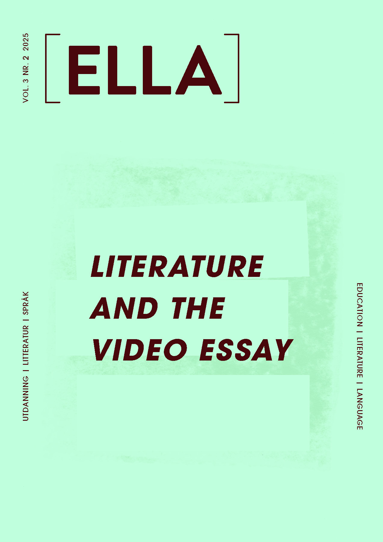 Front cover to the Special issue "Literature and the video essay"